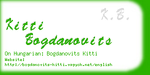 kitti bogdanovits business card